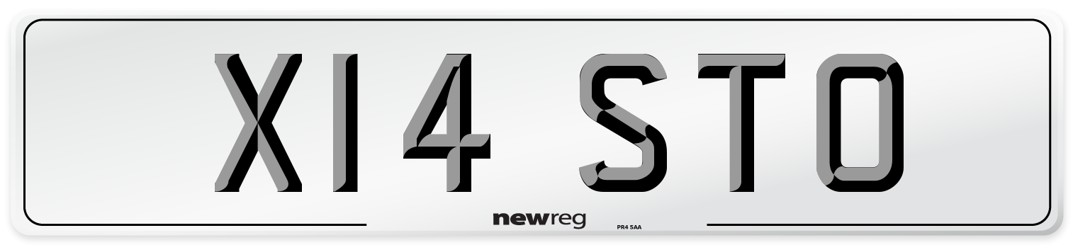 X14 STO Number Plate from New Reg